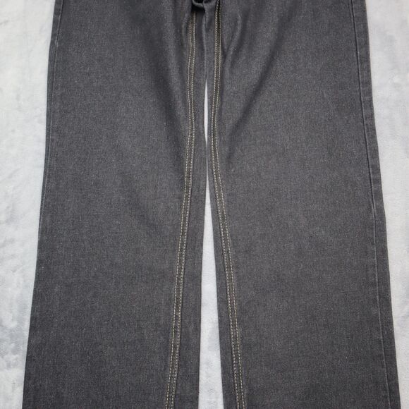 Code One Pants Mens 36 Black High Rise Flat Front Dark Wash Denim Jeans - Picture 12 of 16